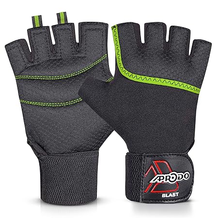 Aprodo Sports Weight Lifting Workout Gym Gloves with Wrist Support