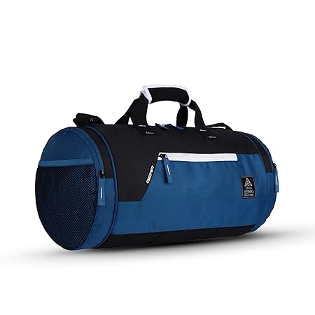 Gear Cross Training 9"/29L Large Water Resistant Duffle Bag | Travel Bag | Gym Bag for Men & Women (Moroccan Blue - Blac