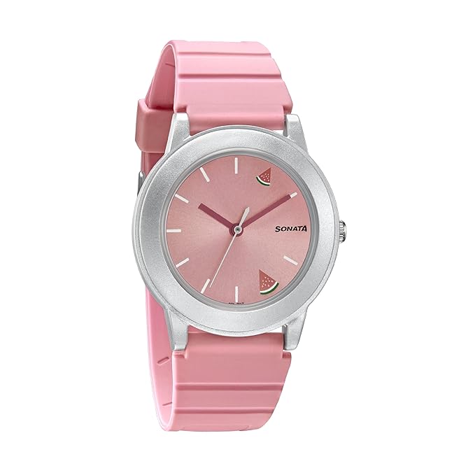 Sonata Play Quartz Analog Pink Dial Watch