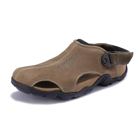 Woodland Men's Khaki Nubuk Waxy Pdm Sandals