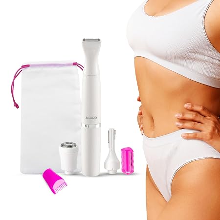 AGARO Rechargeable 3-in-1 Multi Trimmer for Women, for Face, Leg, Eyebrow, Underarm