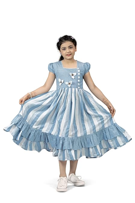 Fashion Dream Girls Rayon Fancy Dress, Western Dress, Casual Birthday Party