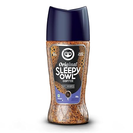 Sleepy Owl Original 100% Arabica Instant Coffee, Freeze Dried Coffee Powder, 100g