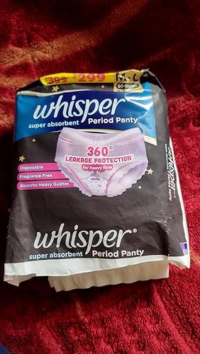 Whisper Super Absorbent Period Panty, 6 M-L Pants, 360 Degree