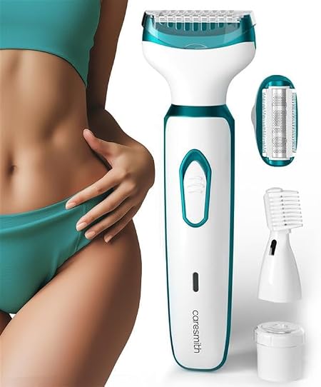 Caresmith Bloom 4 in 1 Face & Body Hair Trimmer for Women, 3 Heads Body Trimmer