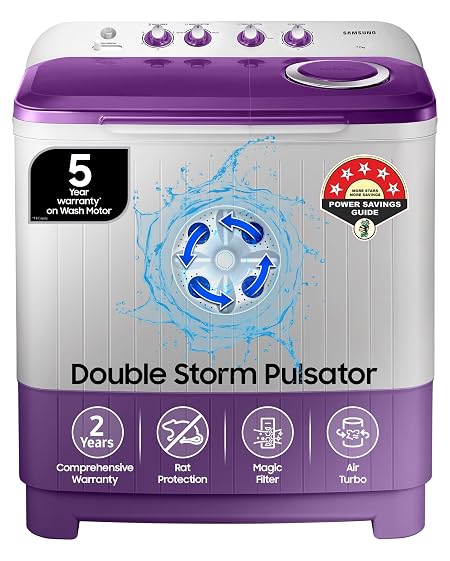 Samsung 7 kg, 5 Star, Semi Automatic Top Load Washing Machine, Air Turbo Dry