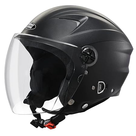 STUDDS RAY ISI Certified Open Face Helmet for Men and Women with D-Ring Lock