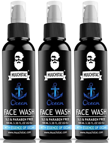Muuchstac Ocean Face Wash for Men | Fight Acne & Pimples, Brighten Skin, Clears Dirt, Oil Control, Refreshing Feel - Mul