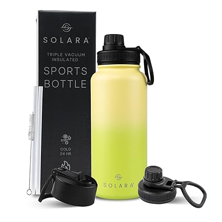 SOLARA Insulated Water Bottle 1 Litre, Hot Water Bottle, Thermosteel