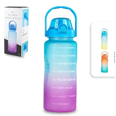 SOLARA Sipper Water Bottle for adults 2 Litre, Leakproof, BPA-Free & Durable Tritan, Water Bottle for Gym, Travel & Offi