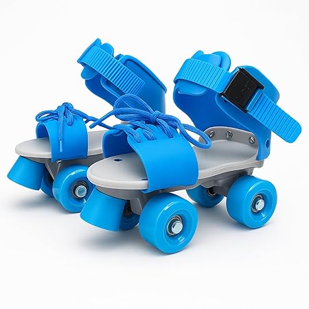 Toy Imagine™ Adjustable Inline Skates for Kids 4-12 Years | Blue Roller Skating Shoes with Front Brake | Polyurethane Wh