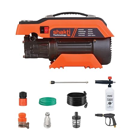 [2026 Enhanced Edition] Shakti Technology S5 High Pressure Car Washer Machine 1900 Watts, Pressure 125 Bar, 8L/Min Flow 