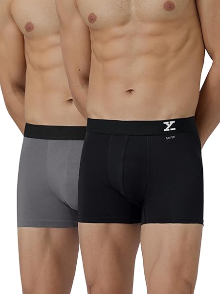 XYXX Men's Aero Silver Cotton Underwear for Men, Anti-Odour Silver Tech, Lasting Freshness, Moisture Absorbent Pack of 2 (XXL; Black + Frost Grey)