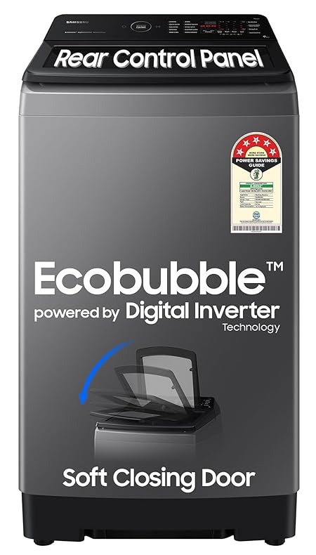 Samsung 9 kg, 5 star, Eco Bubble Technology, Wi-Fi, Soft Closing Door, Fully-Automatic Top Load Washing Machine (WA90BG4