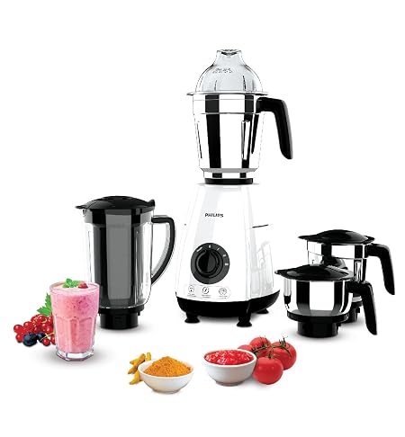 Philips HL7703/03 Mixer Grinder, 1000 Watt, 4 Jars, 3 Speed Control