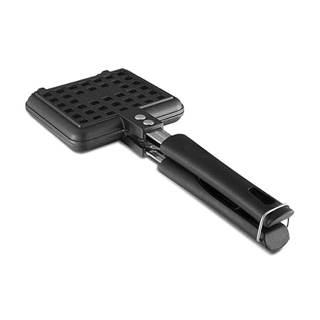 Vinod Zest Die-Cast Aluminium Stick-Free Waffle Maker – Waffle Pan & Pancake Maker | Gas Stove Compatible | Durable 3-Layer Coating | Scratch-Resistant Surface | 1-Year Warranty | Black