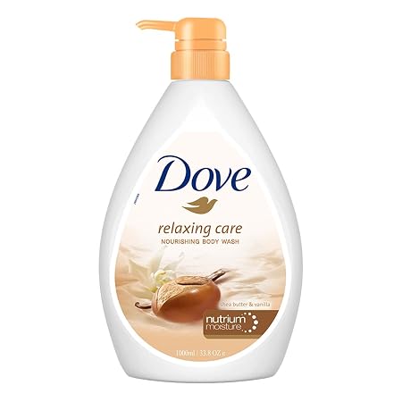 Dove Relaxing Shea Butter Body Wash with Vanilla for Soft Skin, 1L
