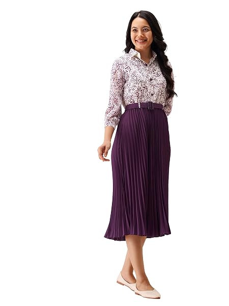 AASK Polyester Midi Kurta Set for Women, One Piece Dress