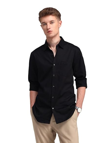 Arrow Solid Slim Fit Mens Formal Shirt, 100% Cotton, Breathable