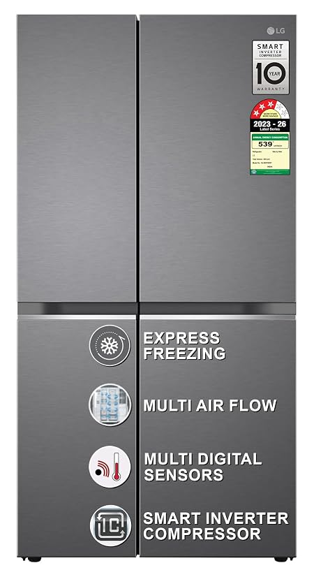 LG 655 L, 3 Star, Frost-Free Smart Inverter Double Door Side-By-Side