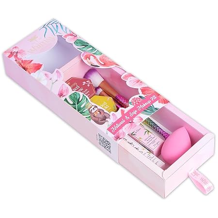 Whimsy Beauty Organic & Safe Glow-Up Makeup Kit for Girls & Teens, Safe Non-Toxic Beauty Set, Eye Glitter, Lip Cheek Tint, Lip Gloss, Eye Liner and Mermaid Brushes (Pack of 7)