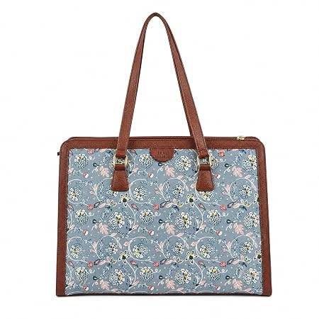 TEAL BY CHUMBAK Office Tote Bag for Women | Stylish Shoulder Bags for College | Professional Canvas Tote Bag | Laptop-Friendly College Bag