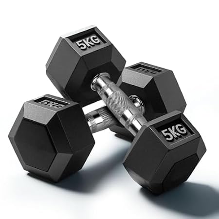 Slovic Dumbbell Set 10 KG (5 KG x 2), Hexa Dumbbells