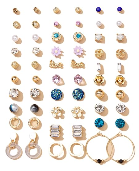 Shining Diva Fashion 30 Pairs Earrings Combo Set Latest Stylish Crystal Pearl Earrings for Women and Girls (rrsd14776er)
