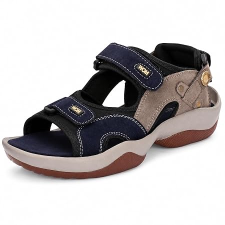 Centrino Sandals for Men, Flat Casual Sandals With Adjustable Velcro Closure