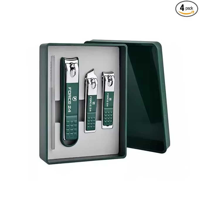 Force24 Nail Cutter Set with Glass File, Ultra Sharp Sturdy