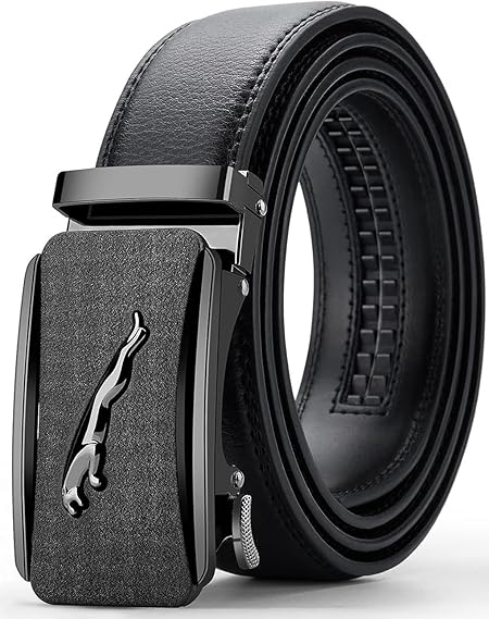 Contacts Genuine Leather Belt for Men with Easier Adjustable Autolock