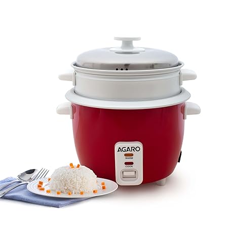 AGARO Elegant Electric Rice Cooker, 1L, with Steamer and Trivet Plate