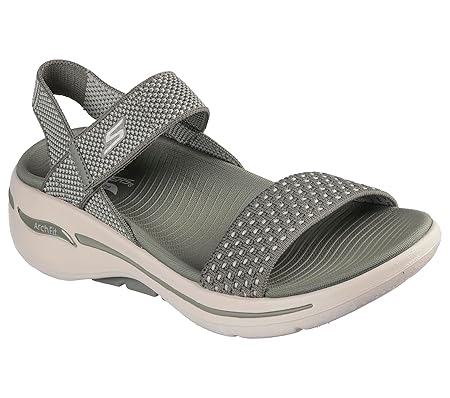 SKECHERS Womens GO WALK ARCH FIT SANDAL-POLIS Olive Sports Sandals (140264-OLV_6)