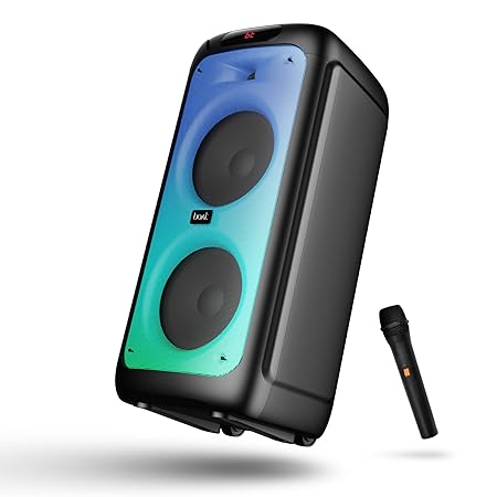 boAt Partypal 390/400 Speaker, 160W Signature Sound, Karaoke with 2 Microphone Input Ports