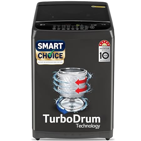 LG Smart Choice, 9 Kg, 5 Star, Smart Inverter Technology, Turbodrum, Fully Automatic Top Load