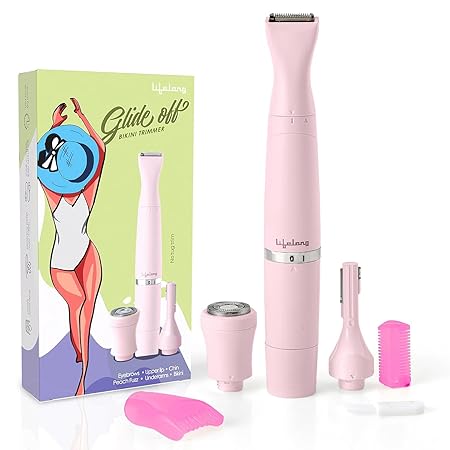Lifelong 6 in 1 Sensitive Bikini Trimmer for Woman | Eyebrows, Full Body, Intimate & Facial Hair Removal Machine |Hair R