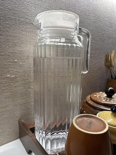AGARO Elegant Glass Jug with Lid, 1.1L, Multipurpose