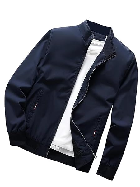 TAGAS Men's Regular Jacket Fit for Casual Wear, Low-Cut Standing Collar