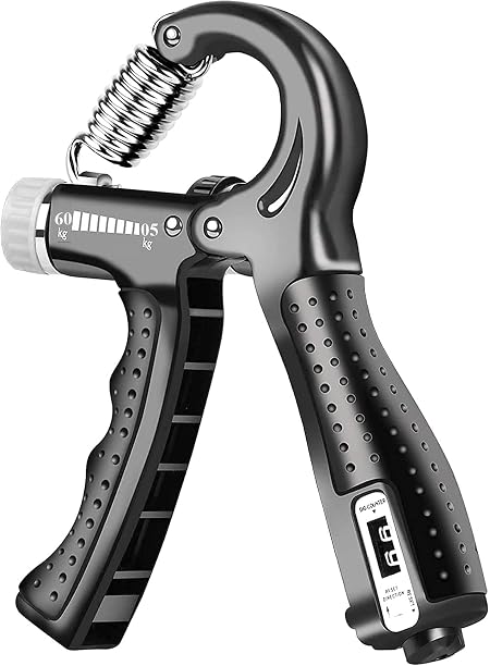 T TOPLINE 5KG To 60KG Weight Adjustable Hight Quality Hand Gripper for Men & Women |Hand Grip|Finger Exerciser|Power Gripper|Hand Exerciser Equipment|Hand Strengtheners (BLACK WITH COUNT)