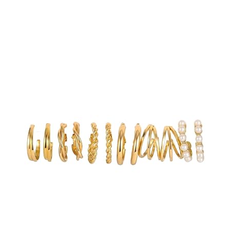 Shining Diva Fashion 6 Pairs Combo Set Latest Stylish Hoop Earrings for Women and Girls (15724er)