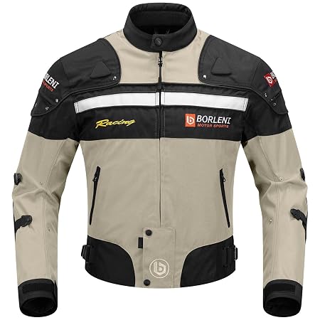 BORLENI Motorcycle Jacket for Men with Armor, Riding Jacket, CE Approved
