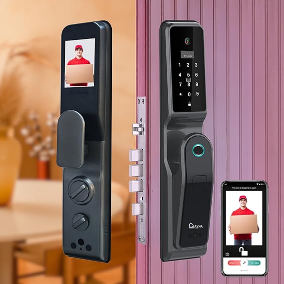LAVNA 8 Way Premium Smart Door Lock with Camera