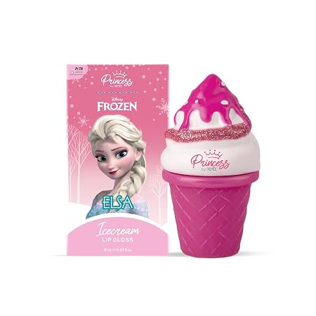 RENEE Disney Frozen Princess Icecream Lip Gloss Elsa, For Pre-Teen Girls, Enriched With Shea Butter & Apricot Oil, 8Ml