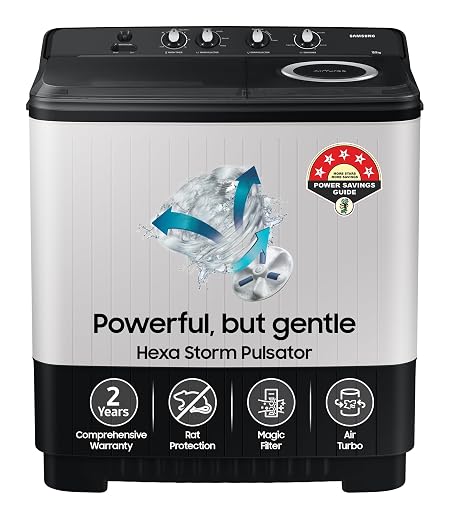 Samsung 10.5 kg, 5 Star, Semi-Automatic Top Load Washing Machine, Air Turbo Dry
