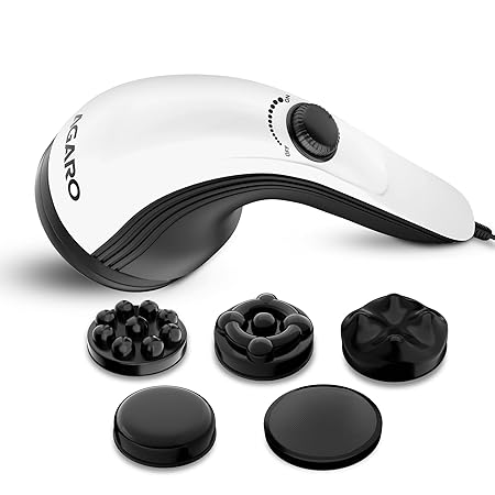 AGARO Atom Plus Electric Handheld Full Body Massager, 4 Massage Heads