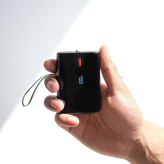Boat Energyshroom PB300 Air 10000 Mah 22.5W USB Type C Pocket Size Power Bank with Compact & Lightweight Design,LED Batt