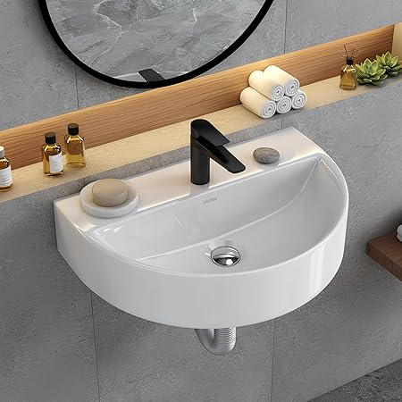Plantex Ceramic Wall Mount Wash Basin for Bathroom/Wall Hung Basin/Bathroom Sink with 10 Years Glaze Warranty by Plantex