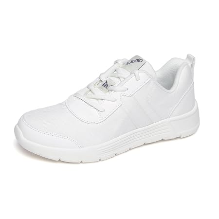 Plaeto Aspire Unisex White School Shoes for Boys and Girls, Uniform Shoes for Kids