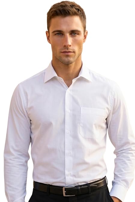 Louis Philippe Men White Classic Fit Solid Full Sleeves Formal Shirt