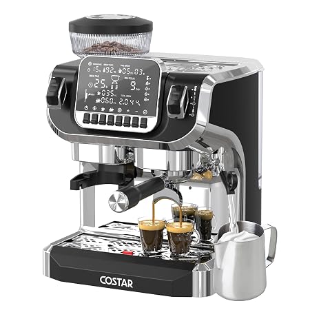 COSTAR Professional Espresso Machine with Grinding & Frothing, 20 Bar
